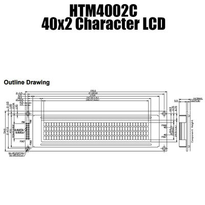 Multi Scene 40x4 Character LCD , MCU LCD Character Module HTM4004B