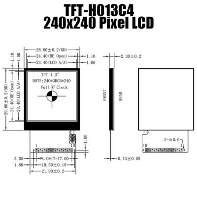 1.3 Inch TFT SPI LCD Custom Display Solutions 240x240 Square