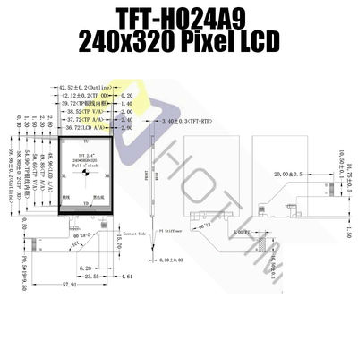 2.4 Inch MIPI Resistive TFT Display 240x320 TFT-H024A9QVIFT5R20
