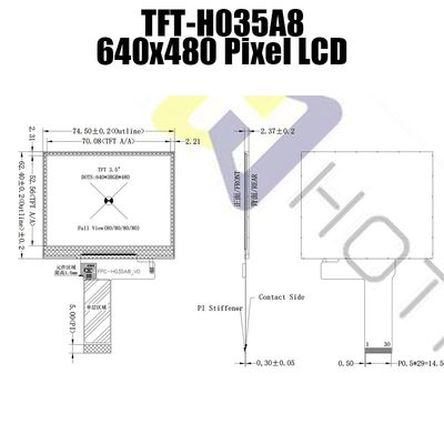 2.8V 3.5 Inch TFT LCD Display Screen 640x480 Pixels TFT-H035A8VGIST6N30