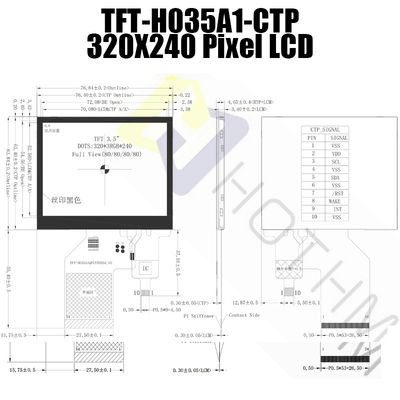 3.5&quot; LCD TFT Touch Panel 320x240 For Vehicle Instrumentation TFT-H035A1QVIST6C54