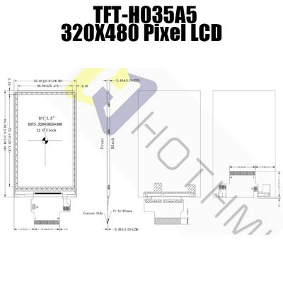 Multi Scene LCD Color TFT Module Vertical For Instrumentation Panel TFT-H035A5HVTST3N45