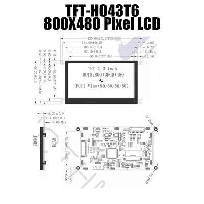 4.3&quot; 800x480 HDMI LCD Display For Instruments TFT-043T6SVHDVN20Z