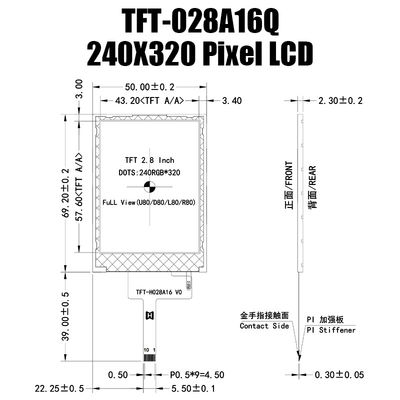 2.8 Inch ST7789V SPI TFT Module , Sunlight Readable TFT Display IPS TFT-H028A16QVIST5N10