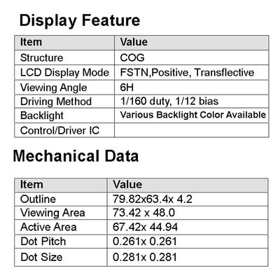 Practical 240x160 Transflective TFT Display ST7529 HTG240160C