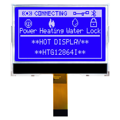 128X64 SPI Chip On Glass LCD Display With White Side Backlight HTG12864I