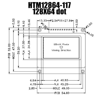 FSTN Graphic Display Module 128x64 Standard COB LCD Module