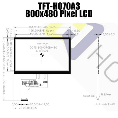 7.0 Inch TTL LCD Display With EK9716BD4 EK73002AB2 Driver Chip