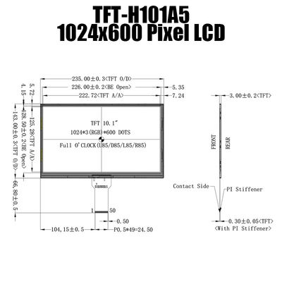 10.1 Inch LCD Display 1024x600 IPS TFT LCD Panel TFT LCD Display Manufacturer