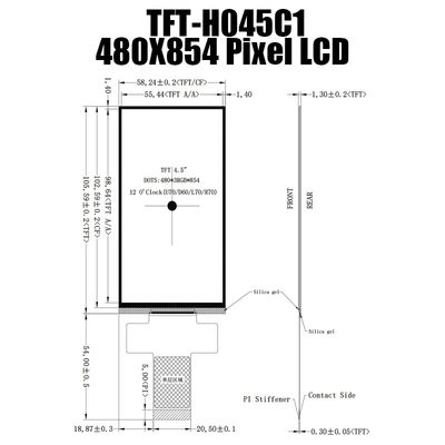 4.5&quot; Inch TFT LCD Display Module 480x854 MCU8080 LCD Monitors For 3D Printers