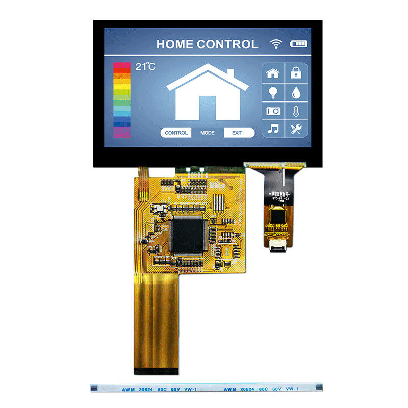 Instrumentation 4.3 TFT LCD , 800x480 4.3 Inch Touch Screen TFT-H043A12SVILT4C40