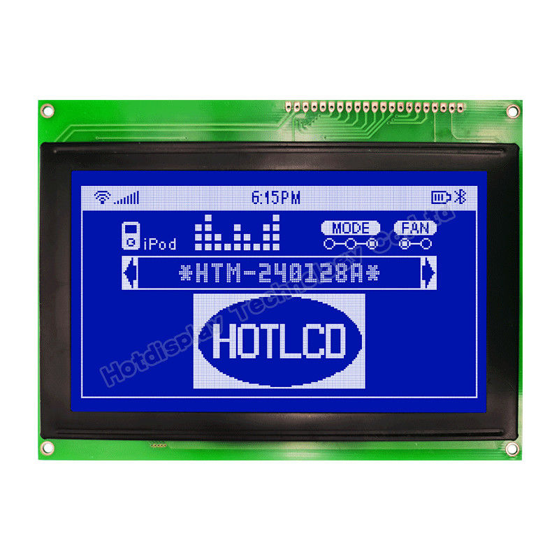 Industrial 240x128 Graphic LCD , T6963C STN LCD Display HTM240128A