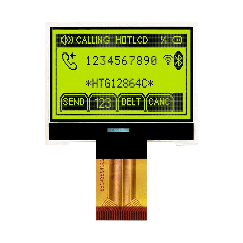 128X64 Graphic COG LCD Display FSTN Display With White Side Backlight HTG12864C