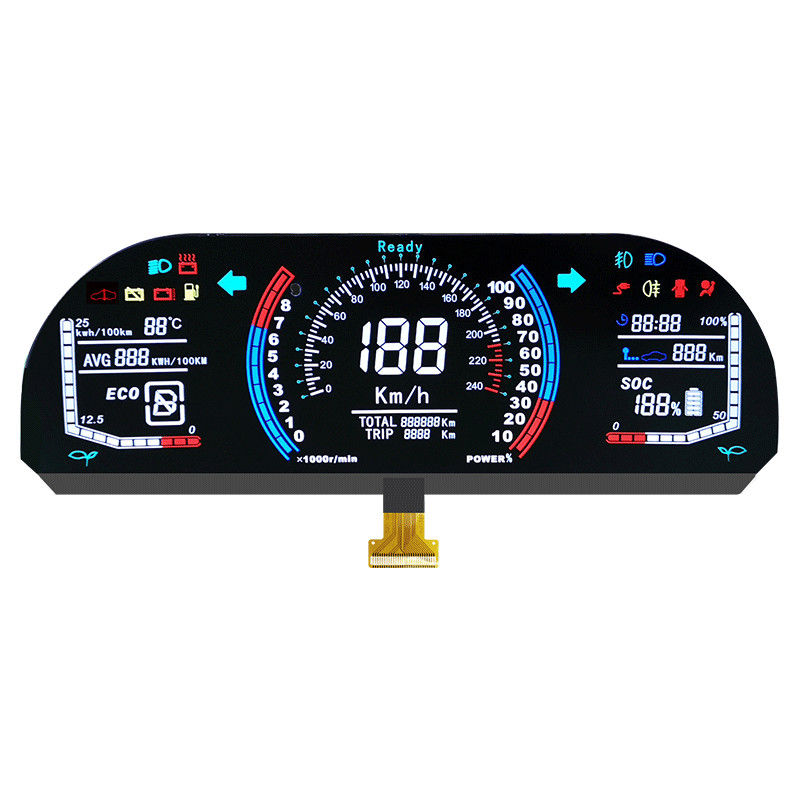 COG Car 3.3V Segment LCD Display Module With White Backlight