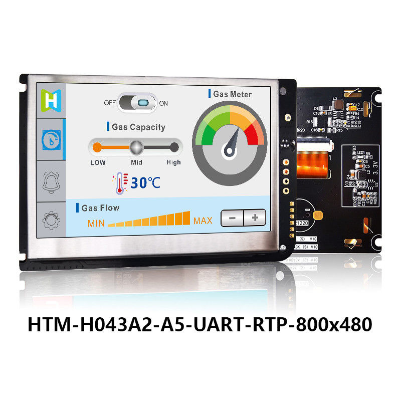 4.3 Inch UART Resistive Touch Screen TFT LCD 800x480 Display With Lcd Controller Board