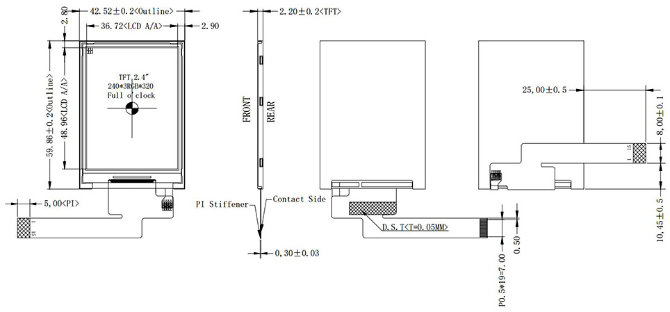 2.4 inch High Brightness LCD Panel