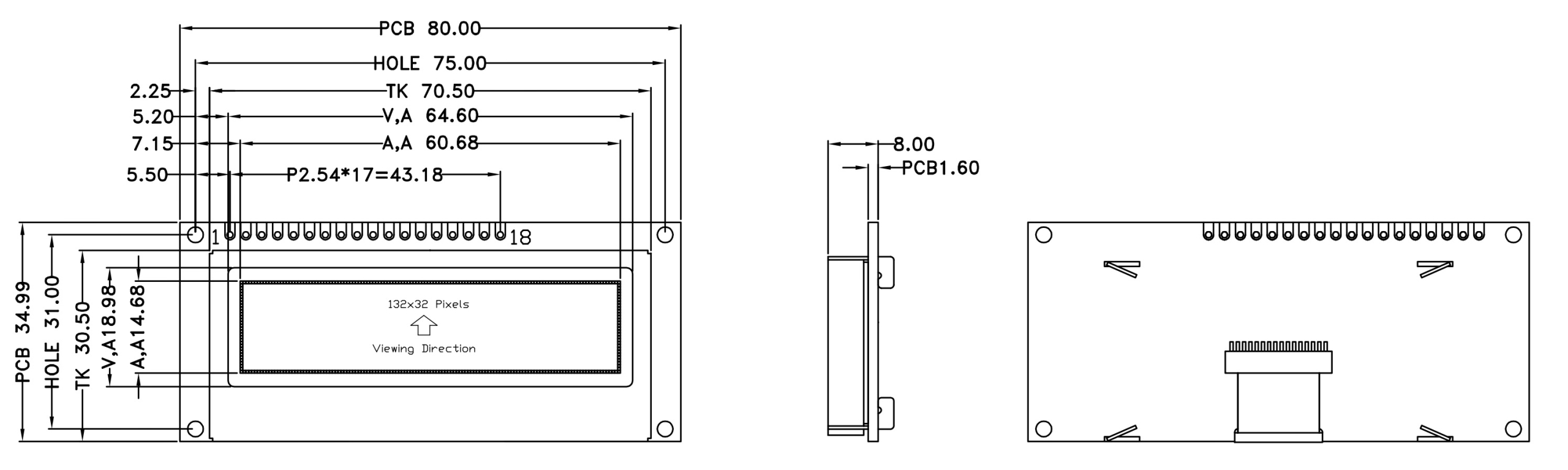 132x32 Liquid Crystal Display Module 132x32 Liquid Crystal Display Module