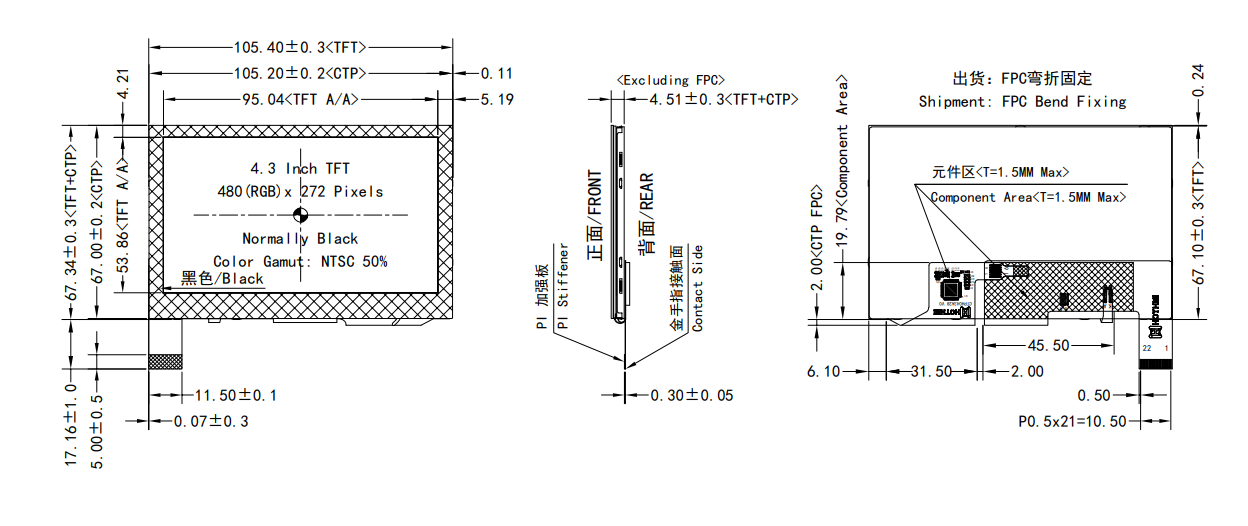 4.3-inch-TFT-Display-480x272-MCU-Capacitive-Touch-Screen-NV3041-Controller