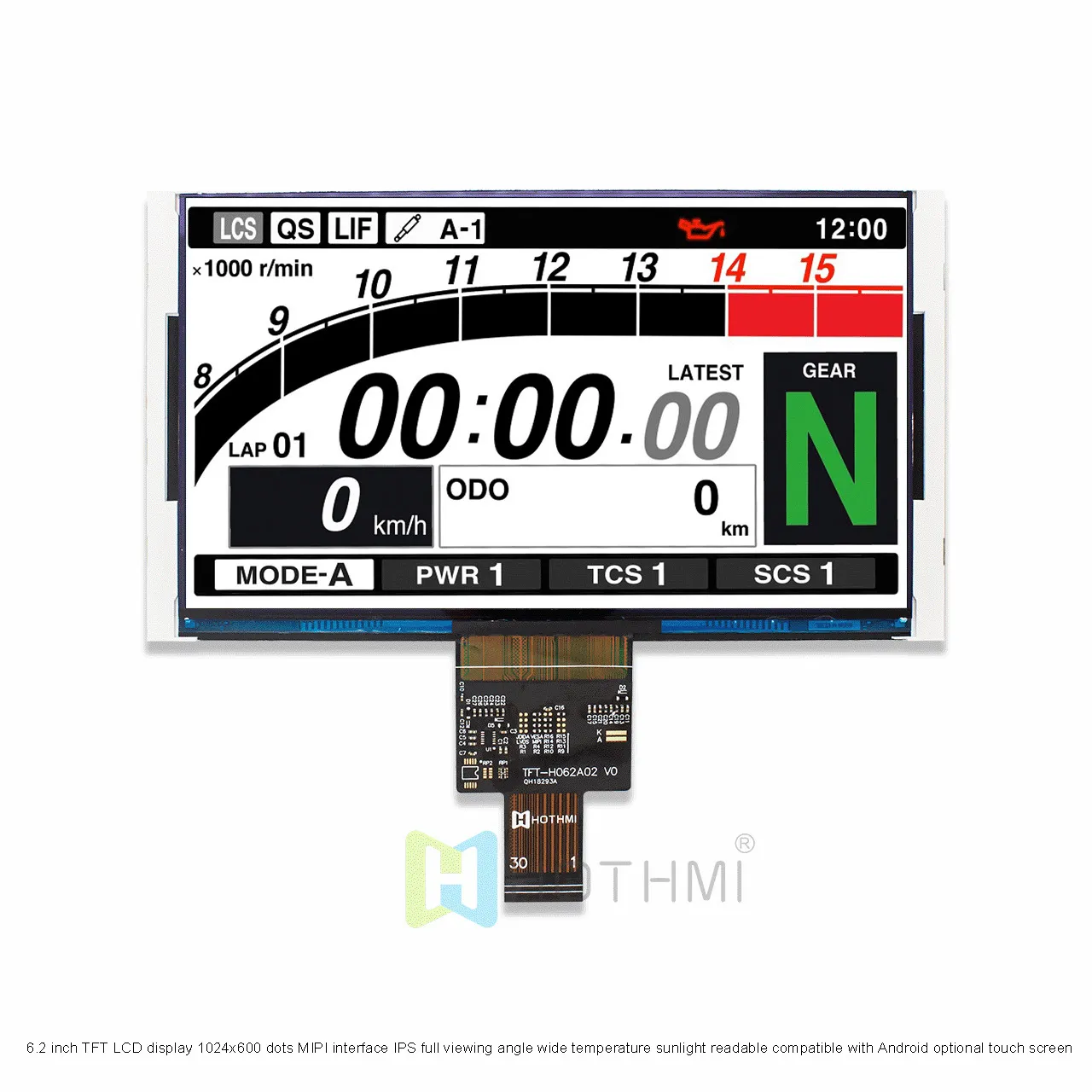 6.2 Inch High Brightness TFT LCD Display With MIPI Interface