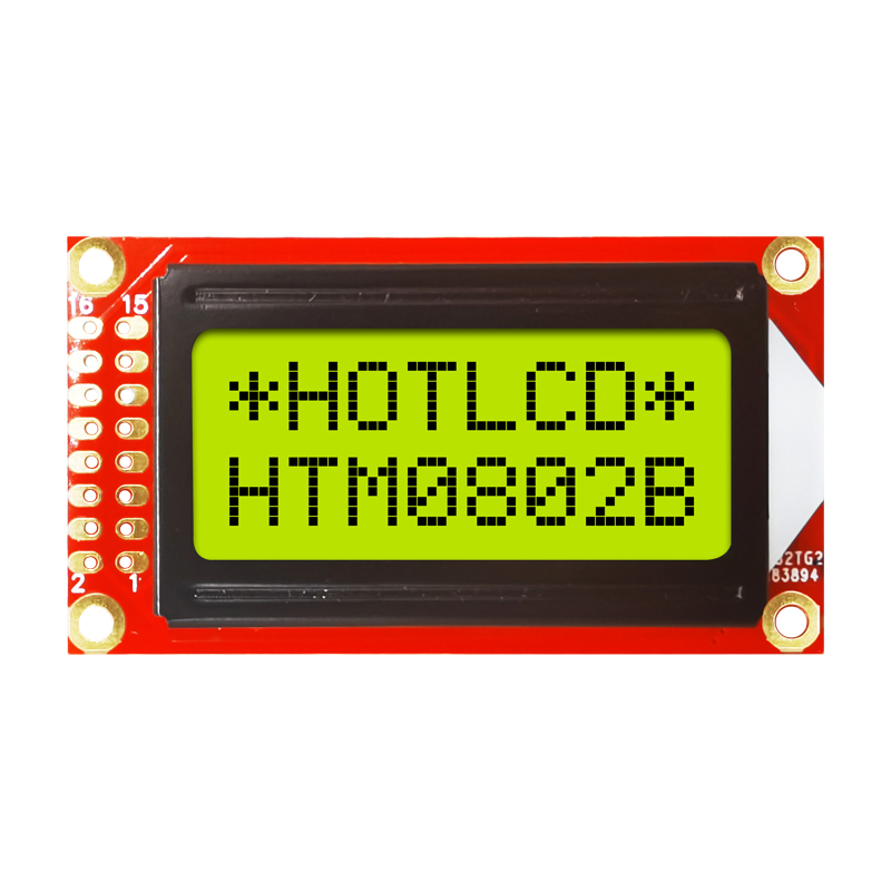 8x2 Character LCD Modules-STN + Yellow/Green Display