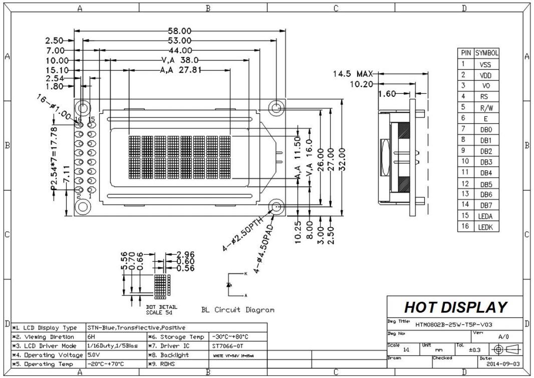 8x2 Character LCD Modules-STN + Yellow/Green Display - Image 4