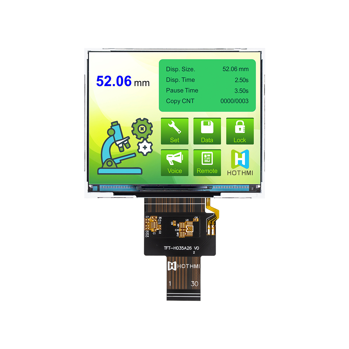 3.5 inch lvds display with wide temperature