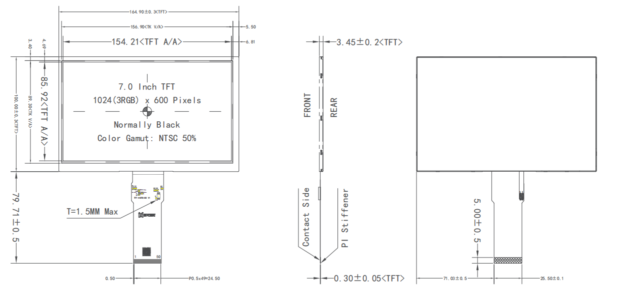 TFT 7 inch display
