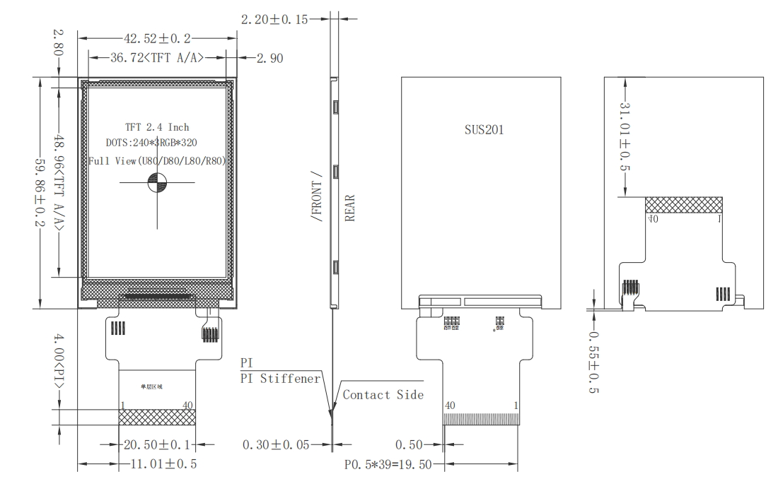 2.4 inch tft display