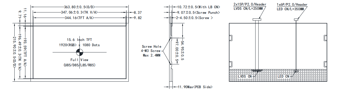 15.6 inch LCD Monitor Panel