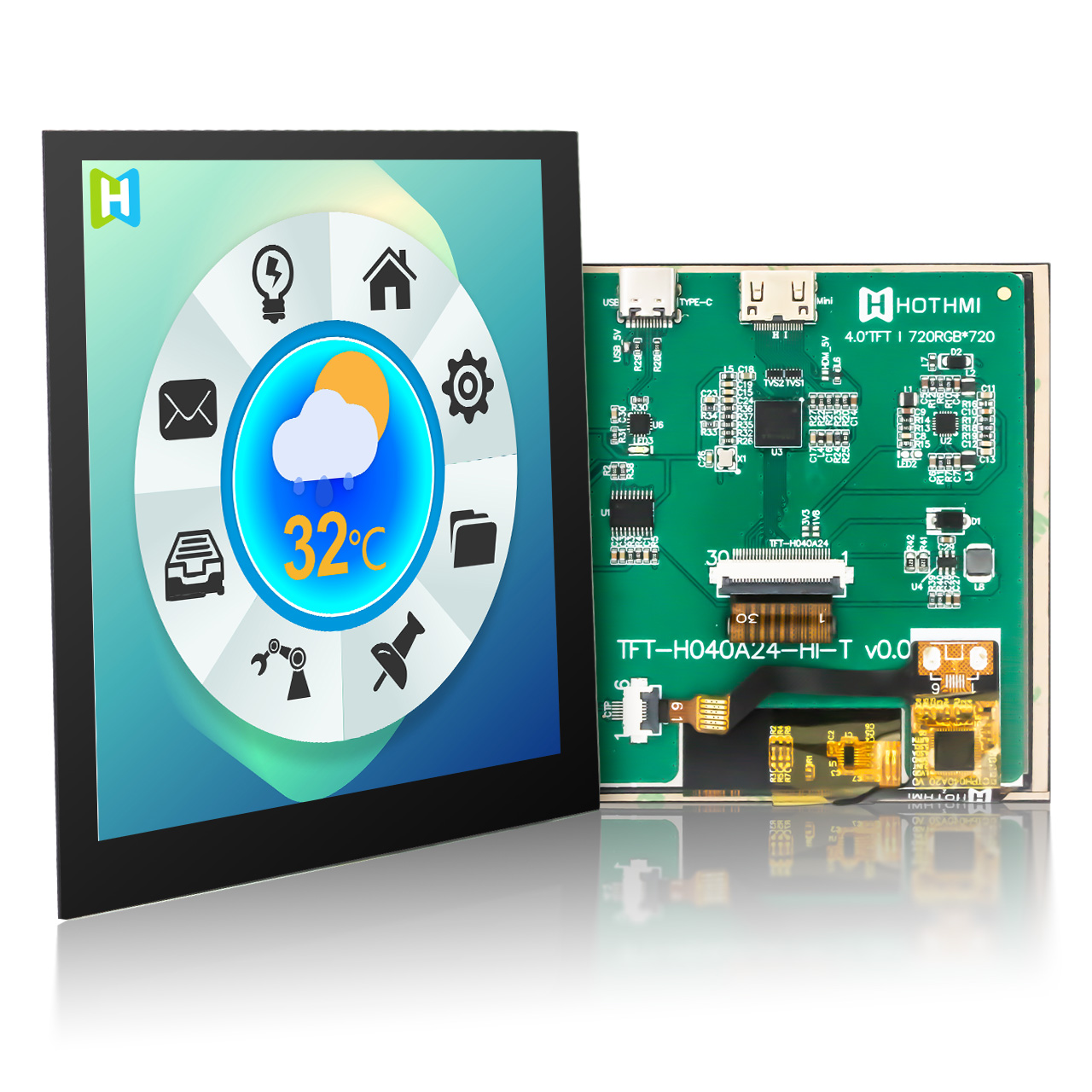 4 inch LCD Touch Screen Raspberry PI square screen