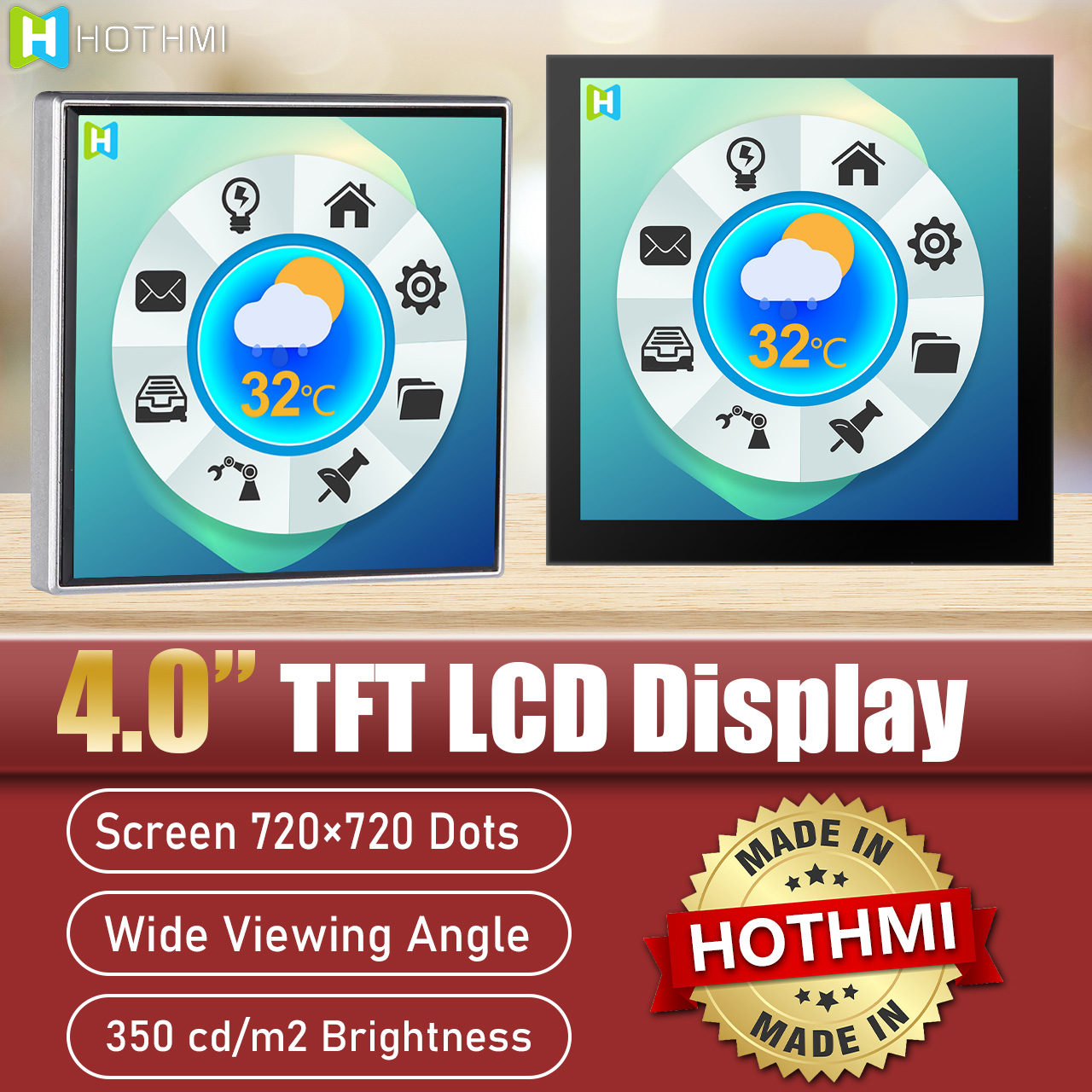 4 inch LCD Touch Screen Raspberry PI square screen - Image 6