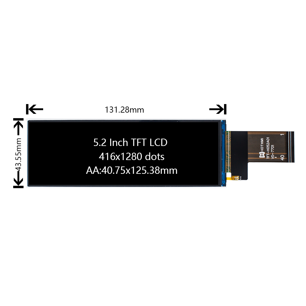 STM32 TFT LCD 5.2 inch 416*1280 RGB Interface Full Color Display Module - Image 3