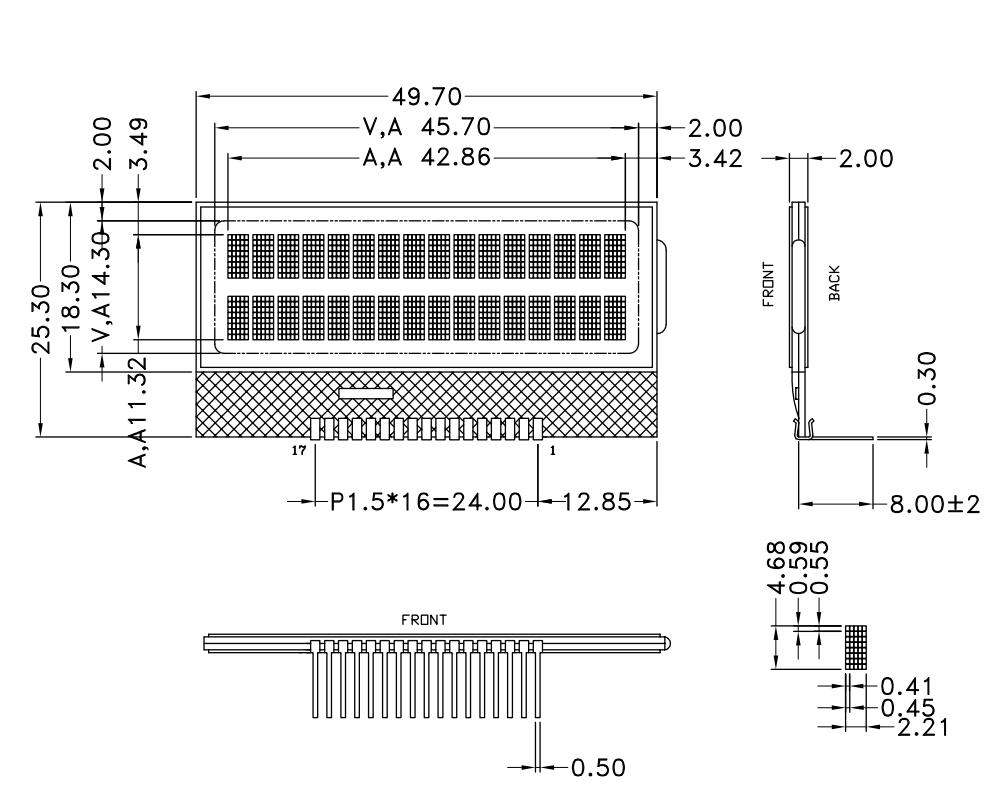 16x2 Character LCD Display