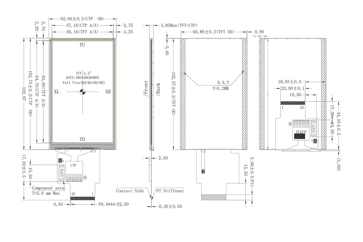 4.3 Inch RGB LCD Display