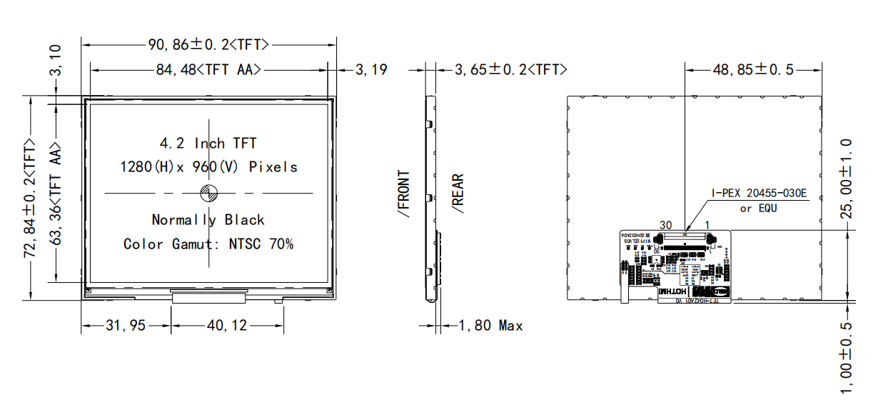 HD IPS LCD 4.2 inch TFT GH7005