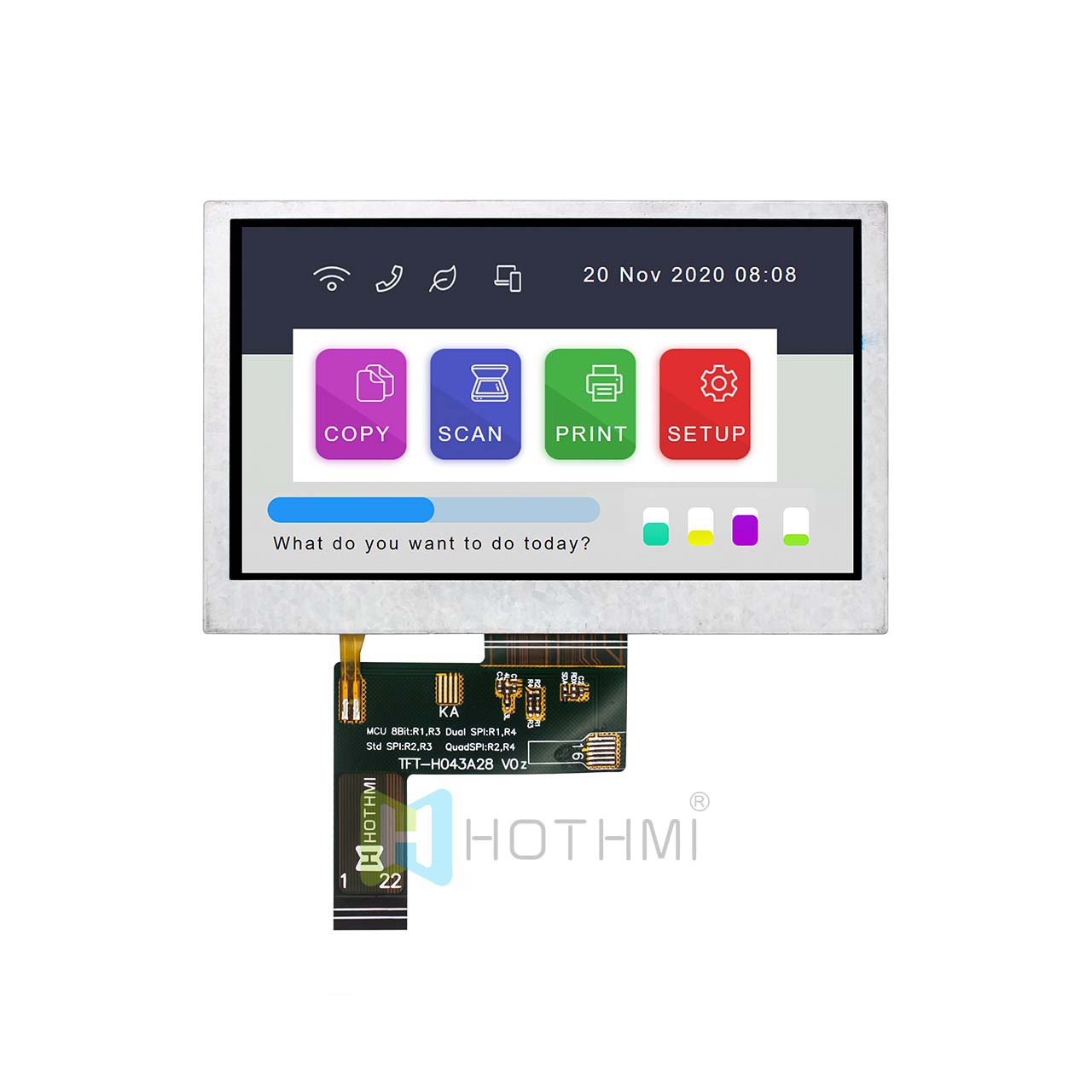 Quad SPI 4.3 inch TFT Display with NV3041