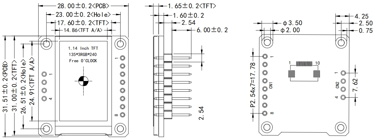 1.1inch small LCD Display 135x240 TFT Module 1.1inch small LCD Display 135x240 TFT Module