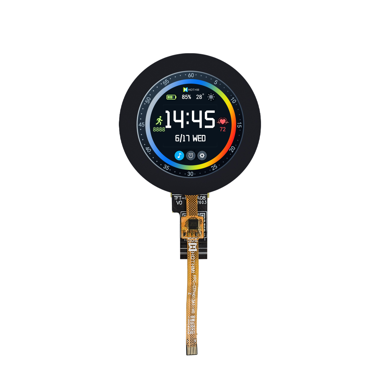 1.3 inch Wide Temperature Round TFT Display IPS ST77916