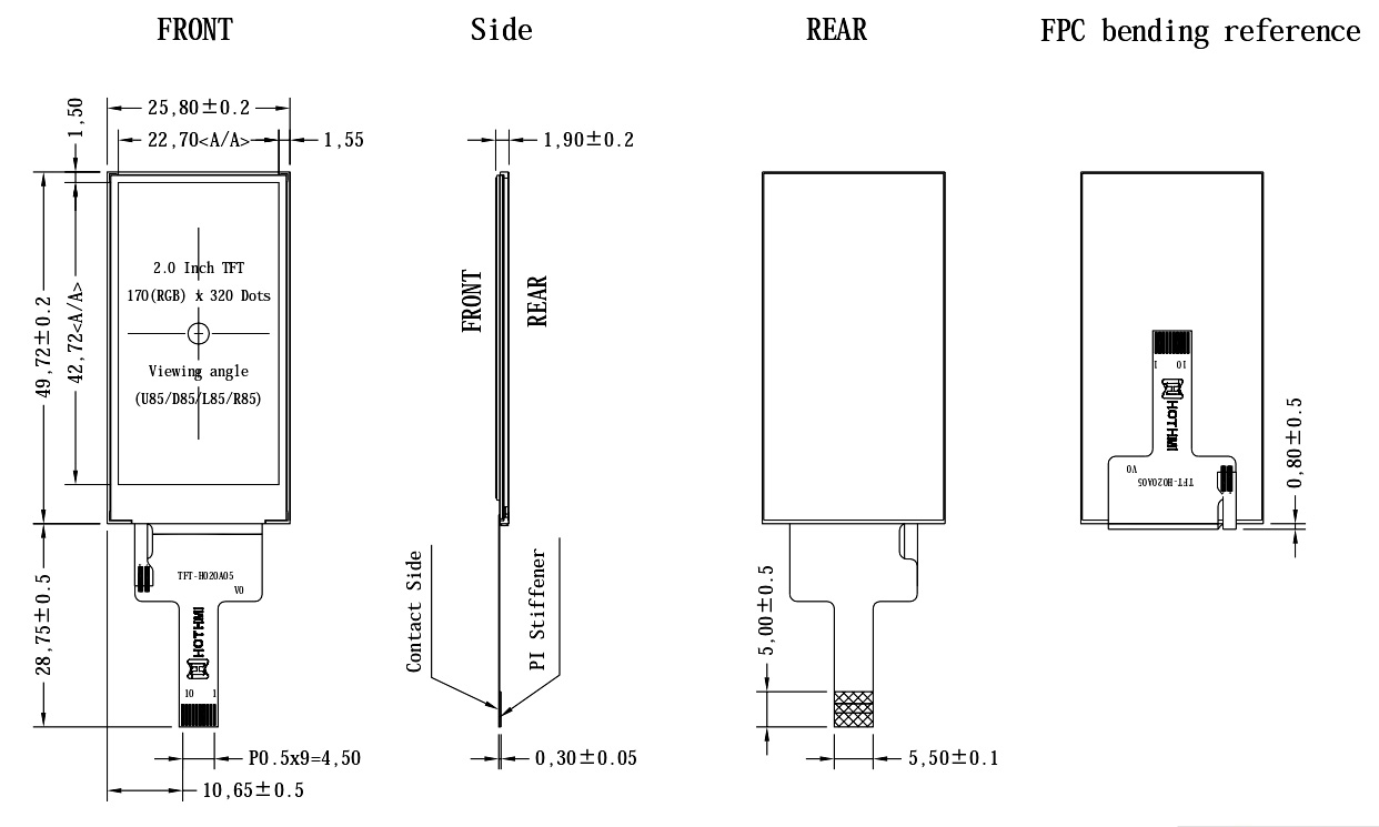2" Transmissive LCD Display