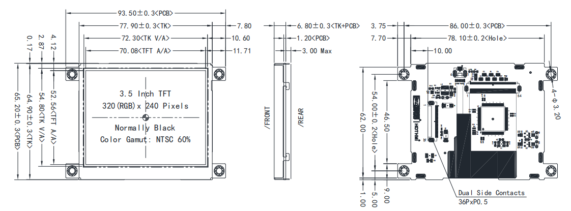 3.5 inch IPS LCD TFT Display MCU SSD1963
