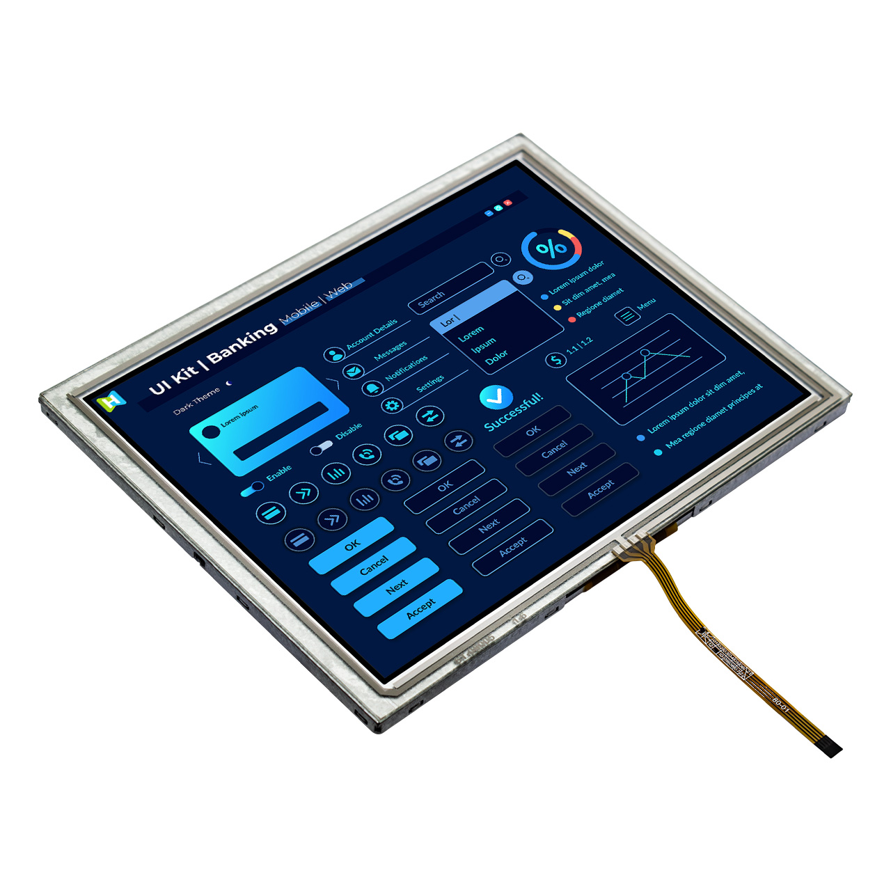 8 inch LVDS LCD Display Sunlight Readable - Image 3