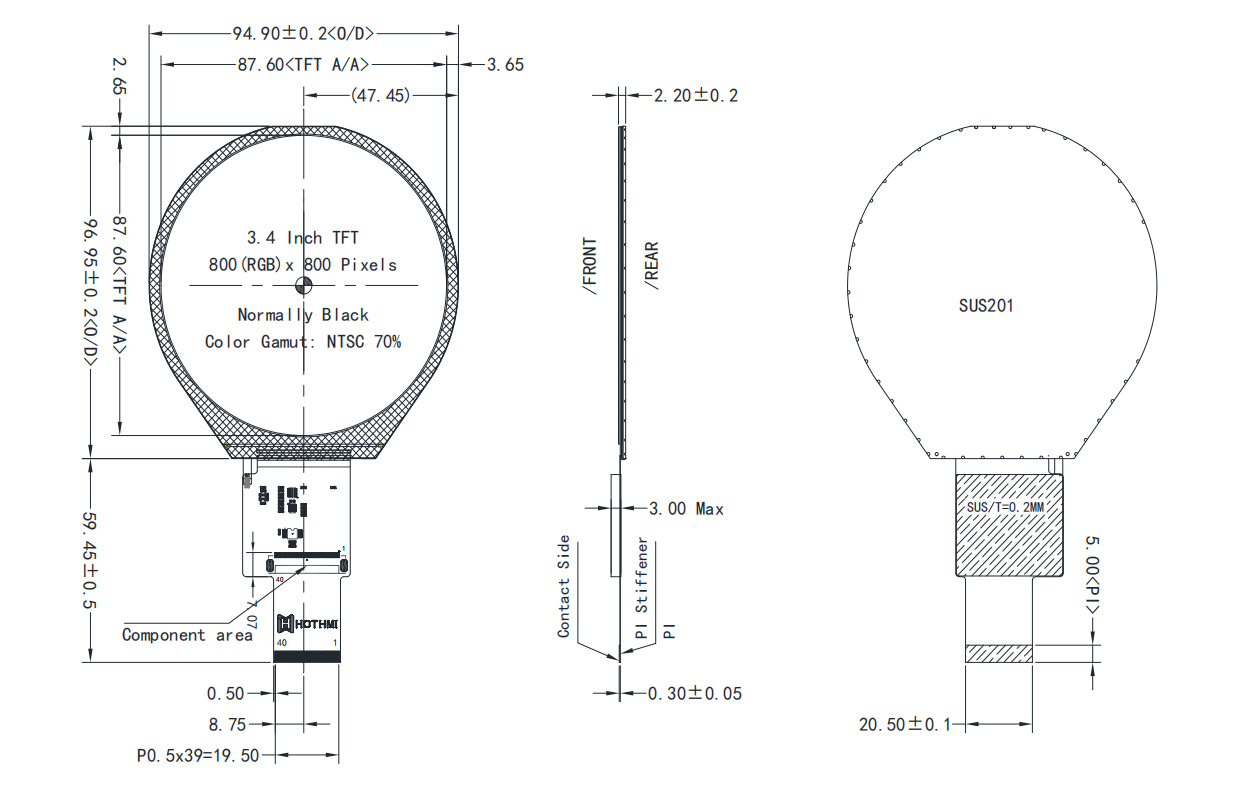 Round-LCD-3.4-inch-Sunlight-Readable-Display