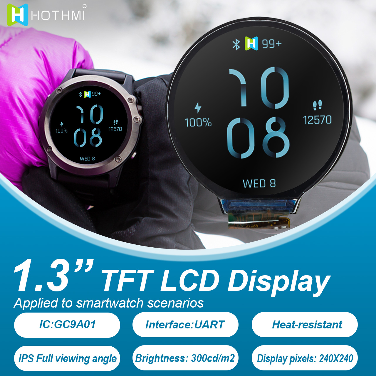 1.28 inch Round LCD Screen High Brightness