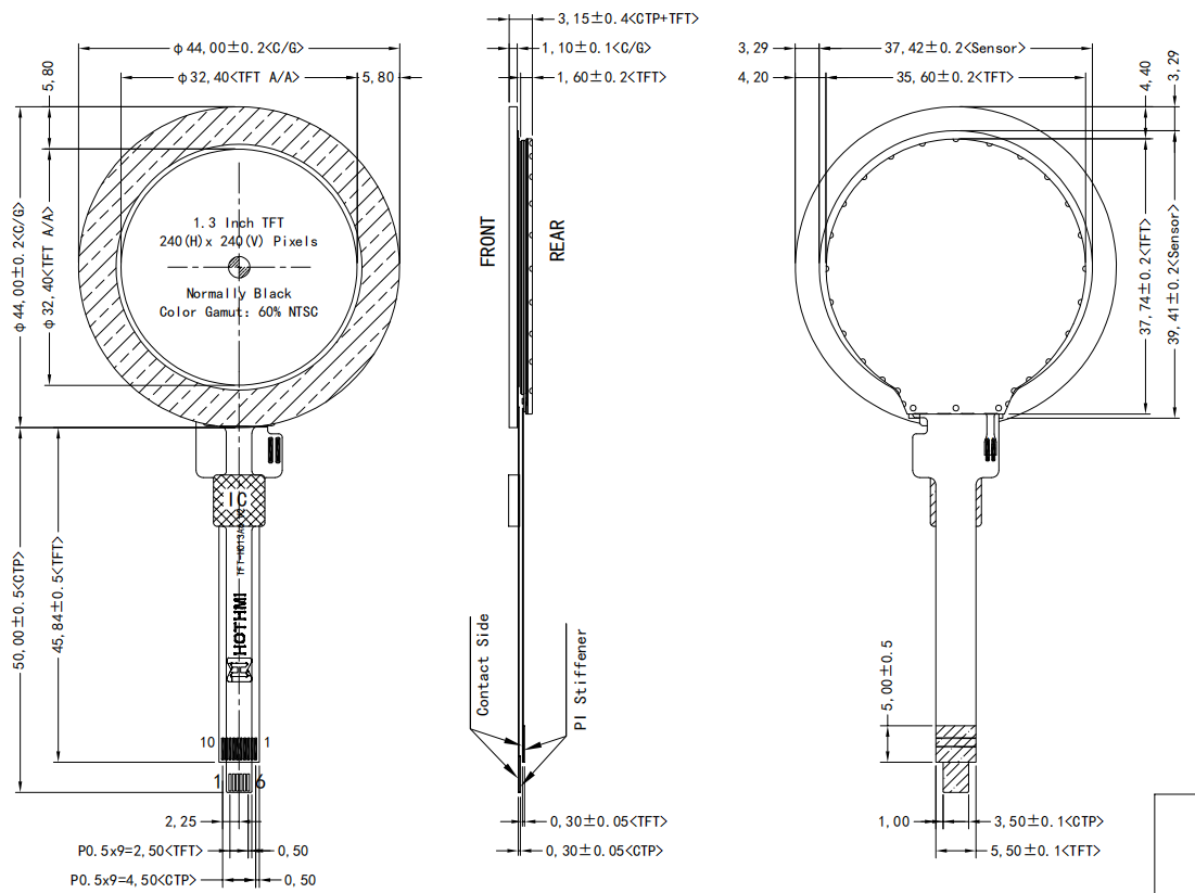 1.3 inch Round LCD Display 240x240 GC9A01 SPI
