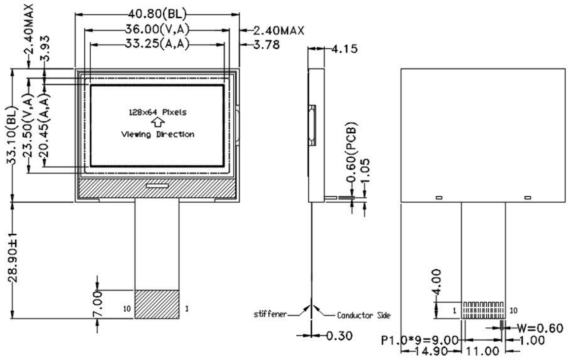 12864 COG LCD Module Low Power FSTN ST7567