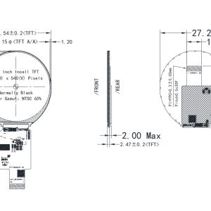 2.8 inch MIPI LCD Display Round AXS15260D