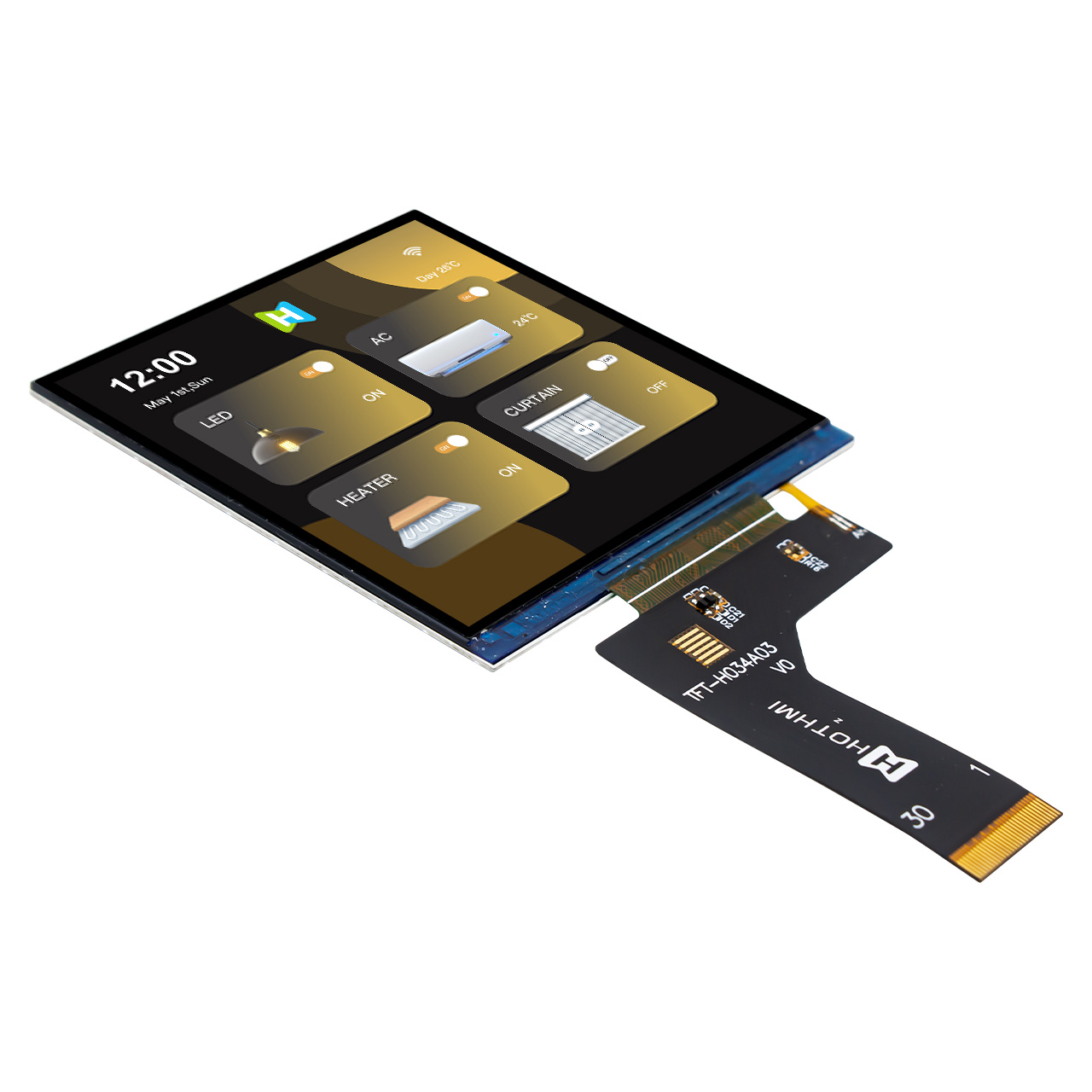3.4 inch Square TFT LCD 480x480 NV3049 MIPI - Image 4
