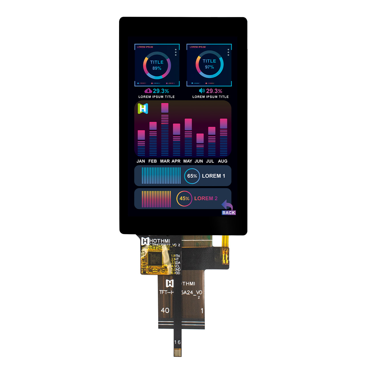 3.5 inch High Brightness TFT Display RGB ST7701S