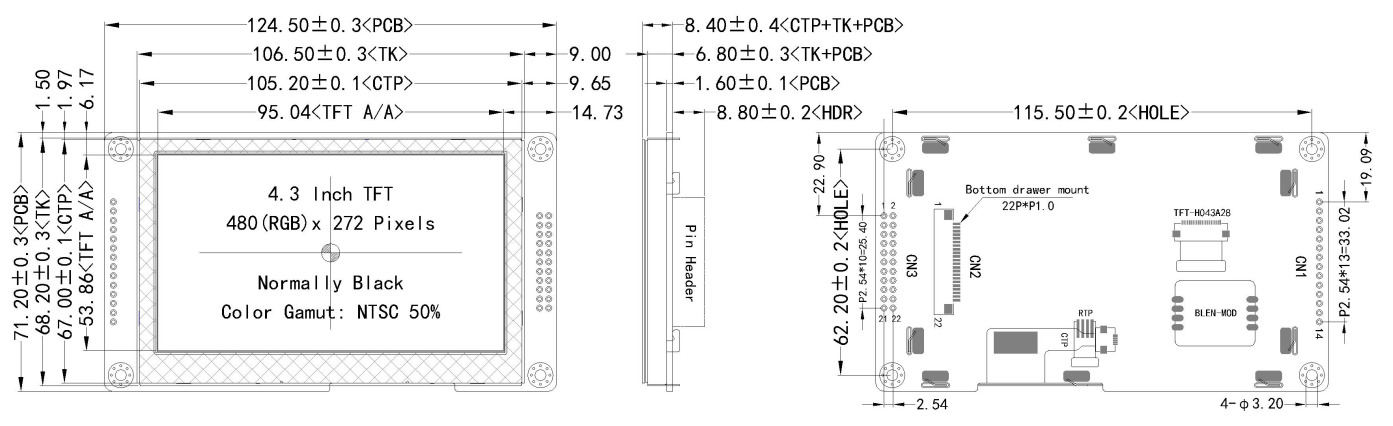 4.3 inch Capacitive Touch Screen TFT LCD IPS