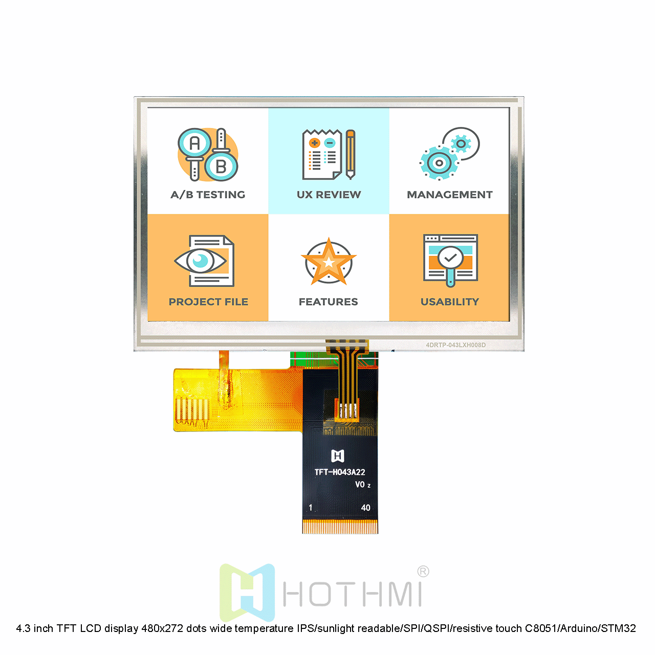 4.3 inch Touchscreen Resistive 480×272